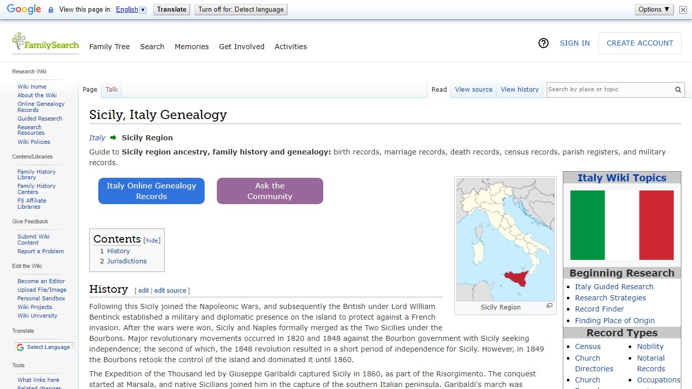 Sicily, Italy Genealogy - FamilySearch Wiki