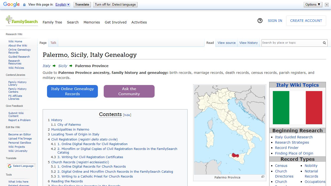 Palermo, Sicily, Italy Genealogy • FamilySearch